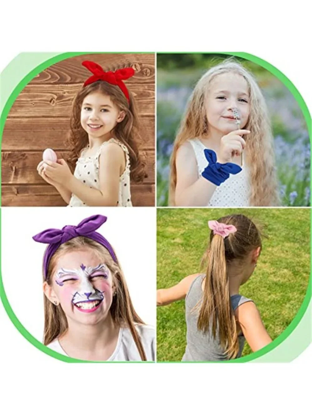Girls Headbands Bow Rabbit Ear Hair Bands Colorful Hair Accessories 12-Pack